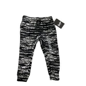 Brooklyn Pants Youth Kids 3T Black White Marble Tech Knit Toddler Joggers